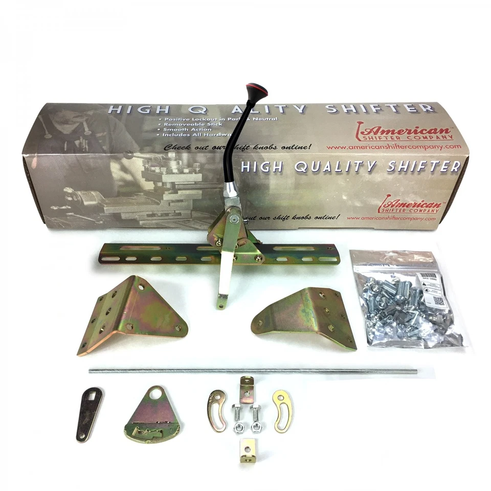 Push Button Transmission Shifter Kit w/ 8 Black Arm for GM TH350 - Image 2 of 4