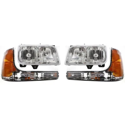 Headlight Kit For 1999-2000 GMC Yukon Cadillac Escalade Left and Right Halogen - Image 1 of 4
