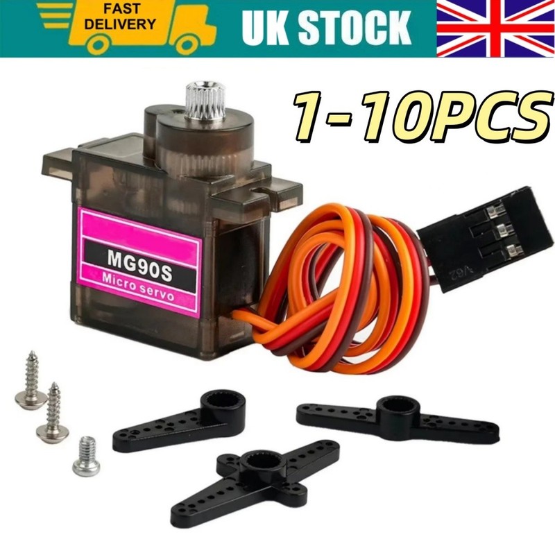 Metal Gear 9g MG90S Micro Servo Motor High Speed for RC Helicopter Car Racing UK
