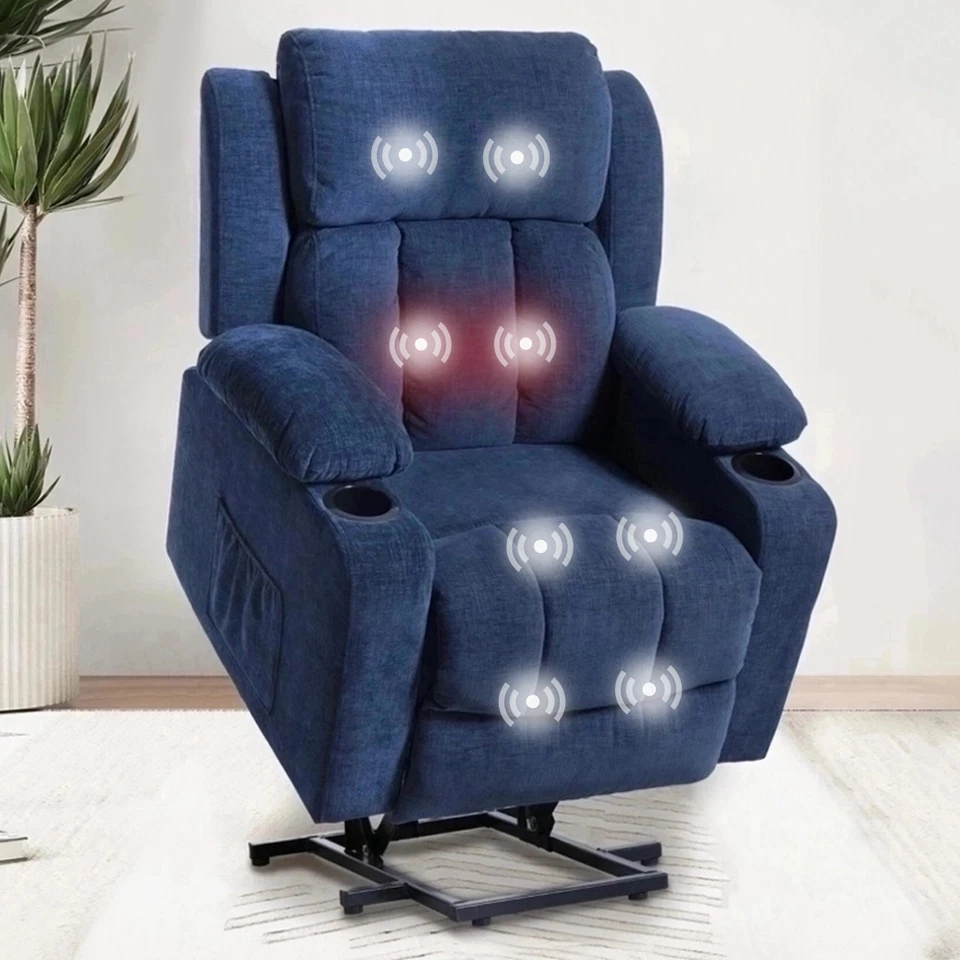 FlexiSpot Elderly Power Lift Recliner Chair Sofa Massage and Heat Cup Holders  - Image 4 of 4
