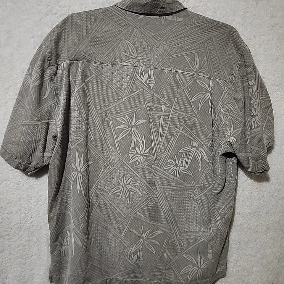 Camisa Jamaica Jaxx Hombres L Grande Seda Bambú Con Botones Manga Corta Foto 4 de 4