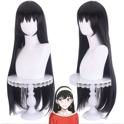 Yor Forger Long Black Straight Wig SPY FAMILY Cosplay Heat Resistant Halloween
