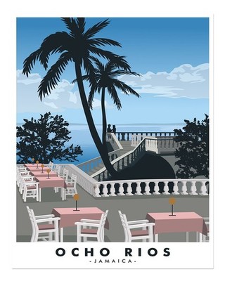 Tropical Ocho Rios Poster Wall Art - Scenic Travel Decor Home Decor