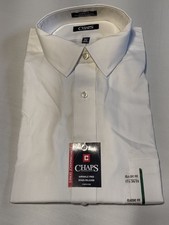 NWT - Chaps - Men's LS Performance Series Dress Shirt - White - 17 1/2 34-35