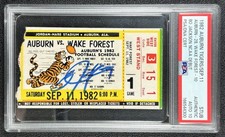 BO JACKSON NCAA DEBUT PSA AUTH DNA 10 AUTO 1982 AUBURN TICKET STUB 9/11/82