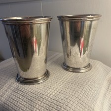 Vintage Patrick Henry Silverplated Mint Julep Cup Set Of 2, 10 Oz