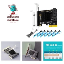 6-Port PCIe X4 SATA Expansion Card with Cables - Ultimate Data Storage Solution