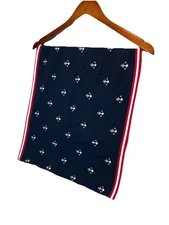 Tommy Hilfiger Infinity Scarf Navy Blue Red White Cotton Nautical Preppy Anchor