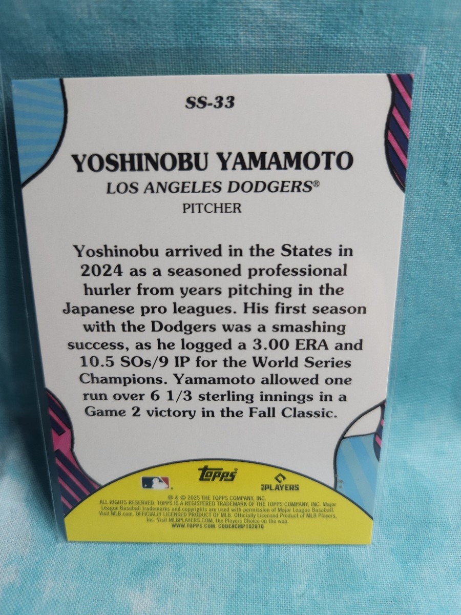 2025 Topps Series 2 #SS-33 Yoshinobu Yamamoto LA Dodgers Summer