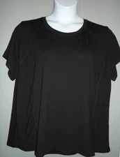 Women's  Xersion Color Black Short Sleeve Activewear Top - Size 2X Tee Shirt