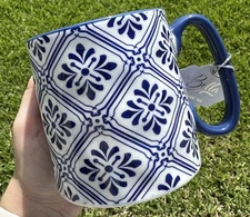 Mykonos Blue Tiles Coffee Mug Tea Cup 14 Oz Ceramic By 10 Strawberry Street