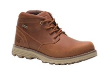 CAT Caterpillar Men's Elude Waterproof Brown Leather Walking Ankle Boots SALE