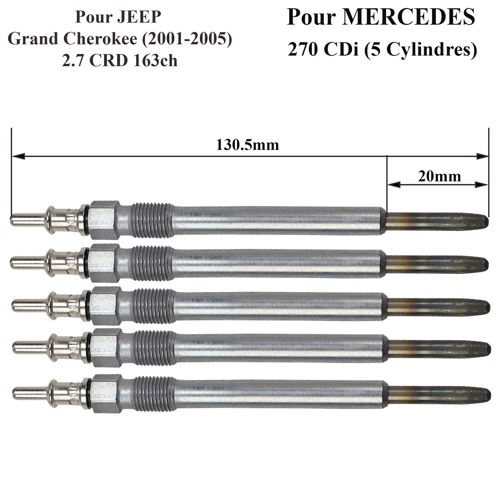 Bougie de préchauffage Jeep Grand Cherokee 2.7 CRD pour démarrer sans fumée en hiver glacial