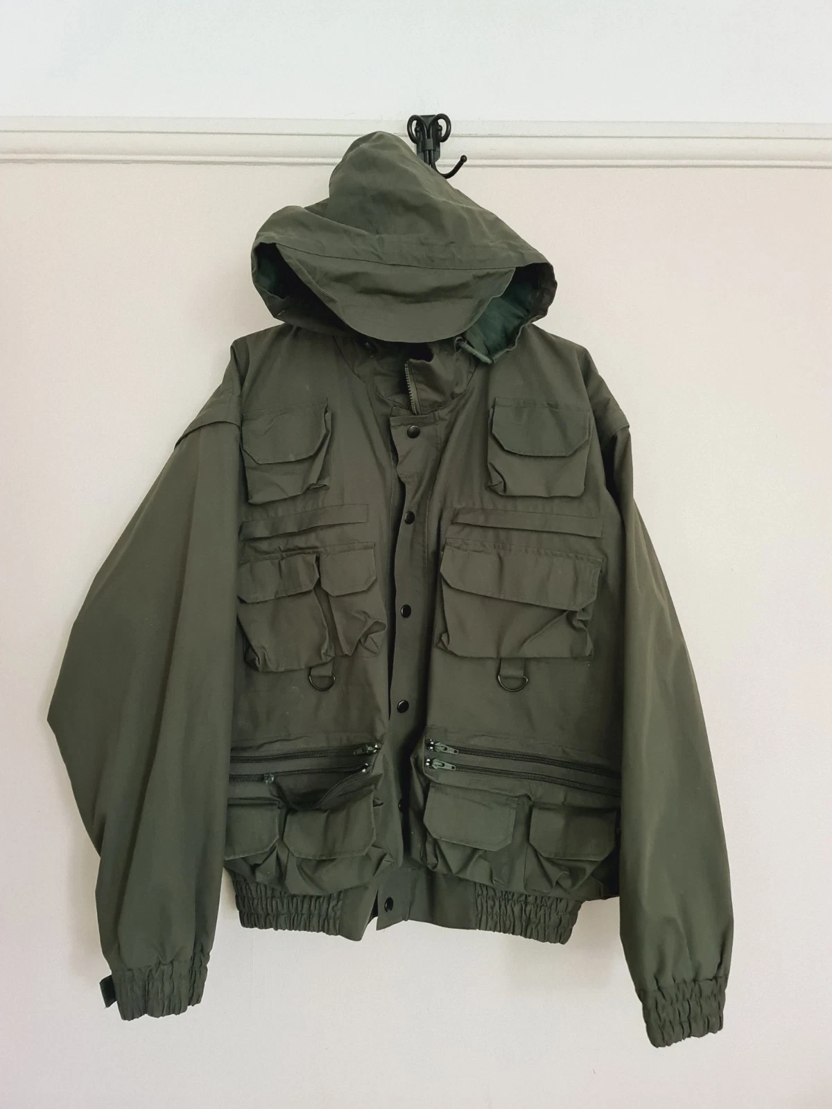 Vintage Convertible Fishing Cargo Jacket by Champion Khaki Green Hooded Gilet L
Opens in a new windo
