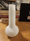 Vintage 1960s Hobnail Milk Glass White 6.75” Dotted Bud Vase Mid Century