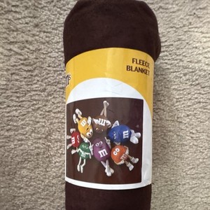 M&M's Character Fleece Blanket 50" x 60" Polyester Brown/Yellow Multicolor