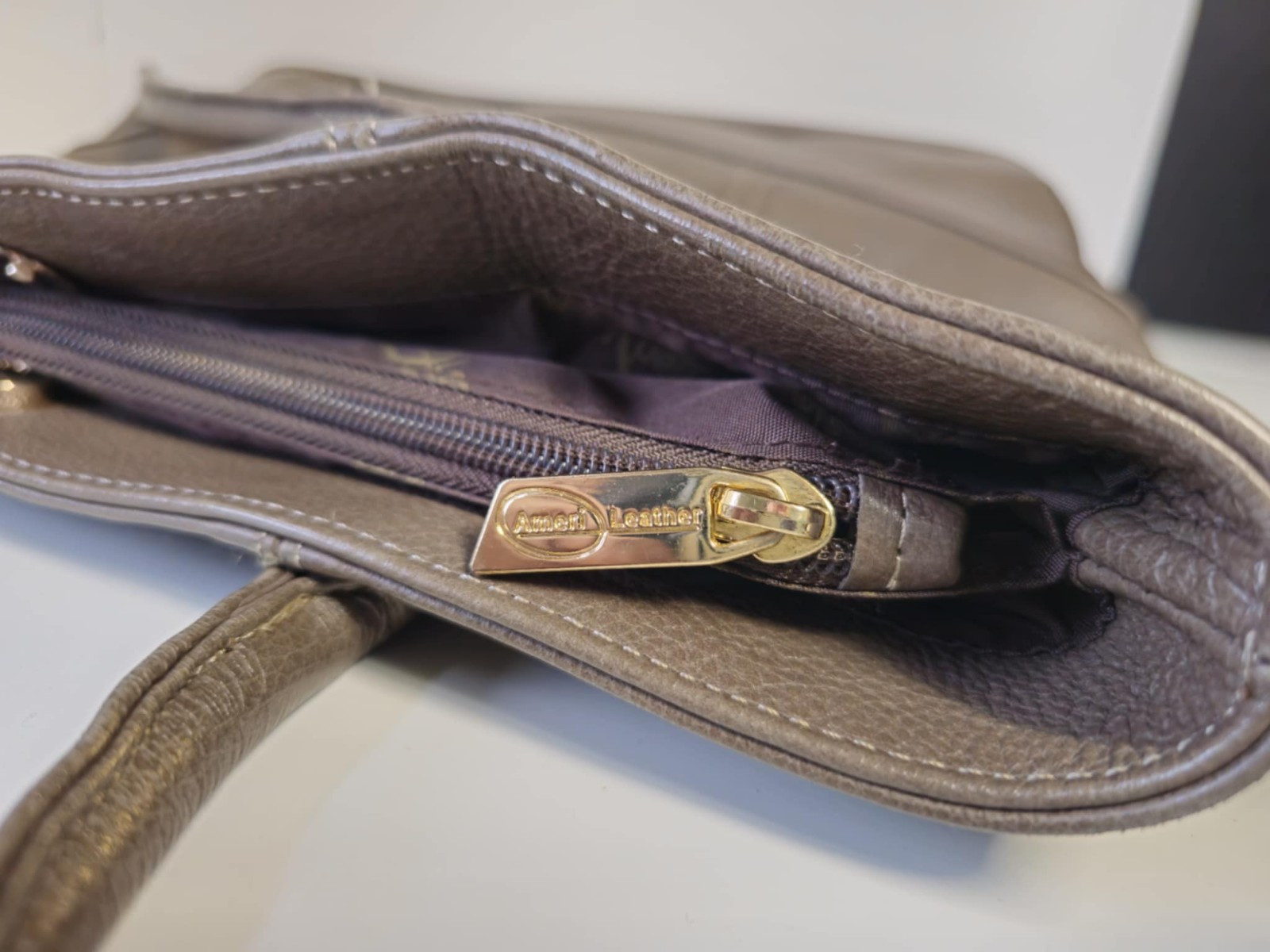 Ameri Leather New Gray handbag purse shoulder bag - image 13