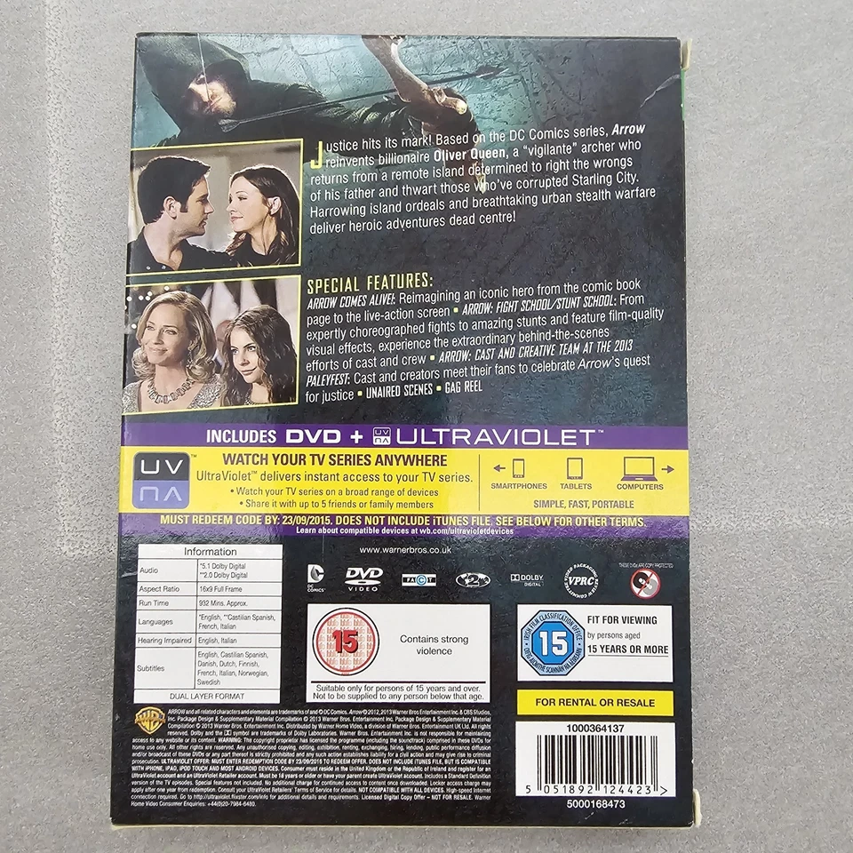 DVD BOX SET - Arrow The Complete First Season DVD 2013 Stephen Amell PAL UK - Image 2 of 4