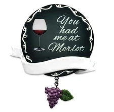 YOU HAD ME AT MERLOT Personalized Christmas Tree Ornament
