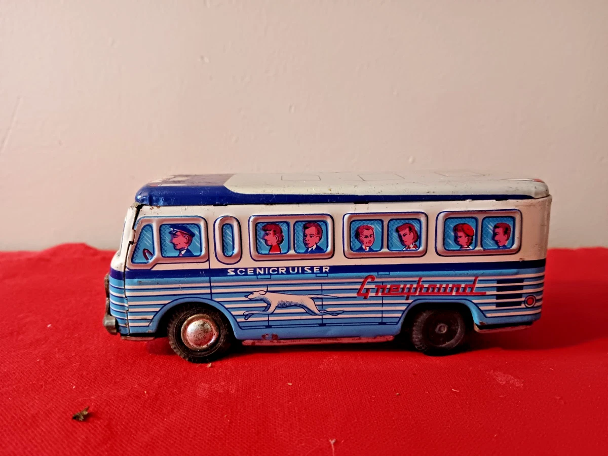 MSS JAPAN TIN TOY - AUTOCAR BUS GREYHOUND - JOUET ANCIEN EN TOLE LITHOGRAPHIÉE