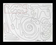 BLACK on WHITE #8 ORIGINAL ART DRAWING Modern Abstract Illustration C Peterson