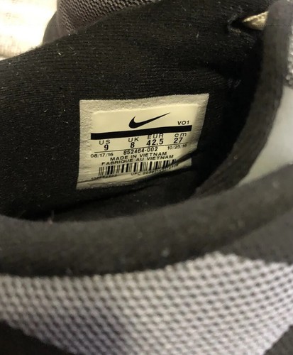 Nike Size 9 Zoom Evidence Black/Grey Sneakers 852464-002 Clean And Lightly Worn - Picture 7 of 7