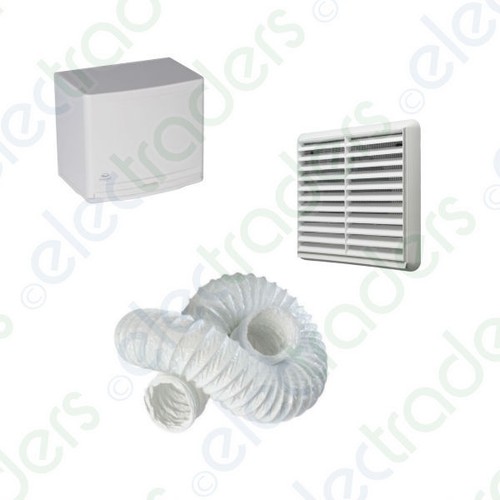 Greenwood Airvac S90T Extractor Fan 4"100mm (Timer) with Ducting ...