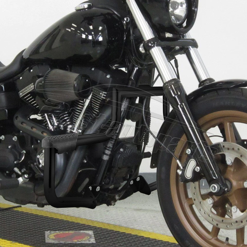 Barras de choque protectoras de motor FXDC Wide Glide Super Glide para Harley Dyna Street Bob Foto 2 de 4