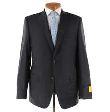 Hickey Freeman NWD Super 140's Wool Two Piece Suit Size 42R US In Very Dark Blue