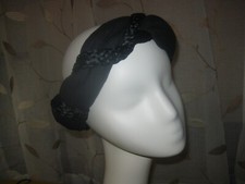 ITALIAN DESIGN BLACK HAIR HEADBAND WITH WOVEN BRAIDING; 1-SIZE; NWOT