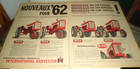 1962 INTERNATIONA HARVESTER B-414 DIESEL TRACTOR & FARMALL ORIGINAL AD IN FRENCH