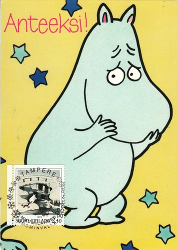 Moomin Valley Moomintroll Tove Jansson Finland Mint Maxi Card FDC 1992 RARE!