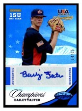 2013 USA Baseball Champions #51 Bailey Falter Natl Team Sigs Mirror Blue #/25