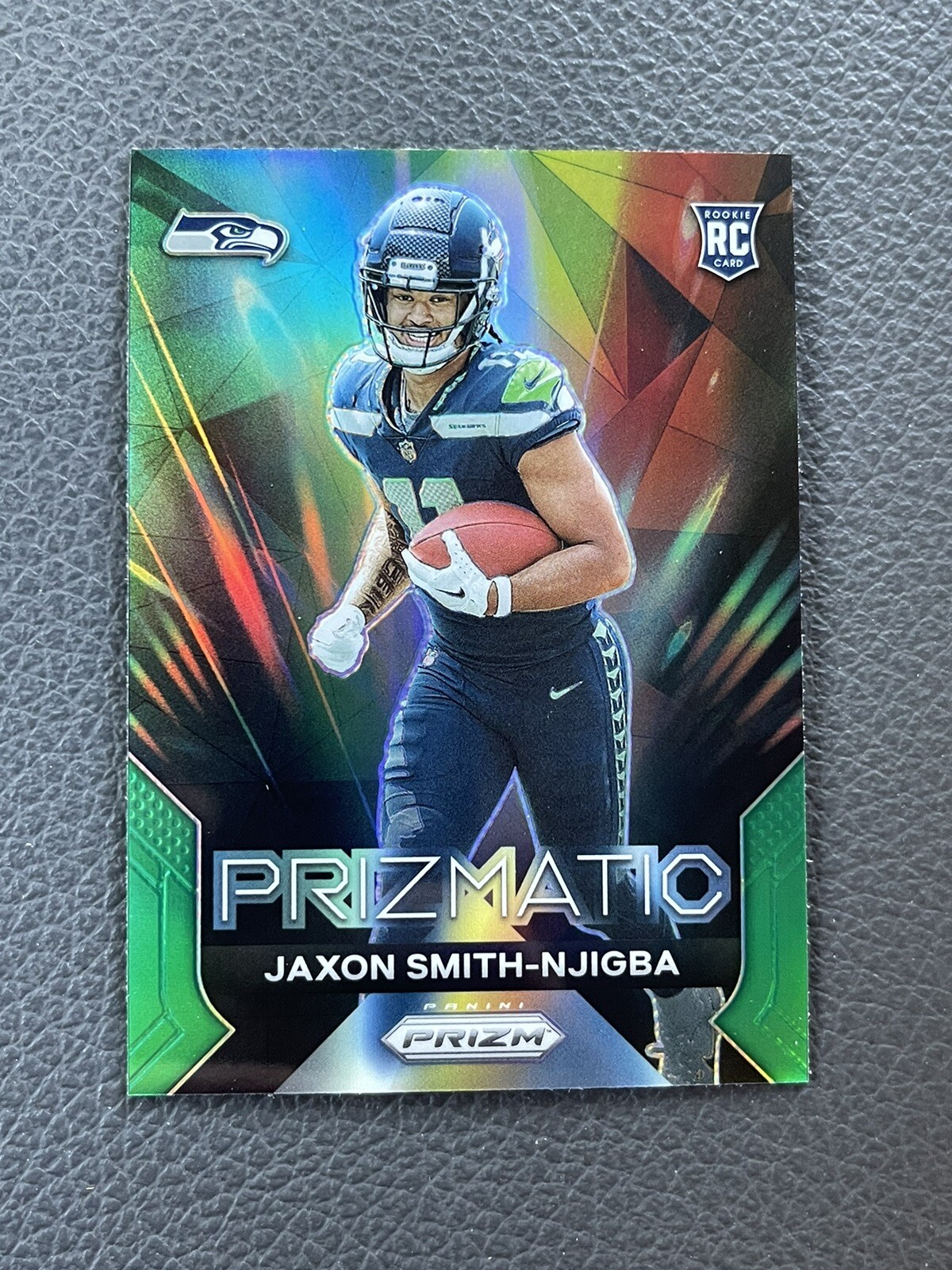 JAXON SMITH-NJIGBA 2023 PANINI PRIZM PRIZMATIC ROOKIE GREEN PRIZM RC