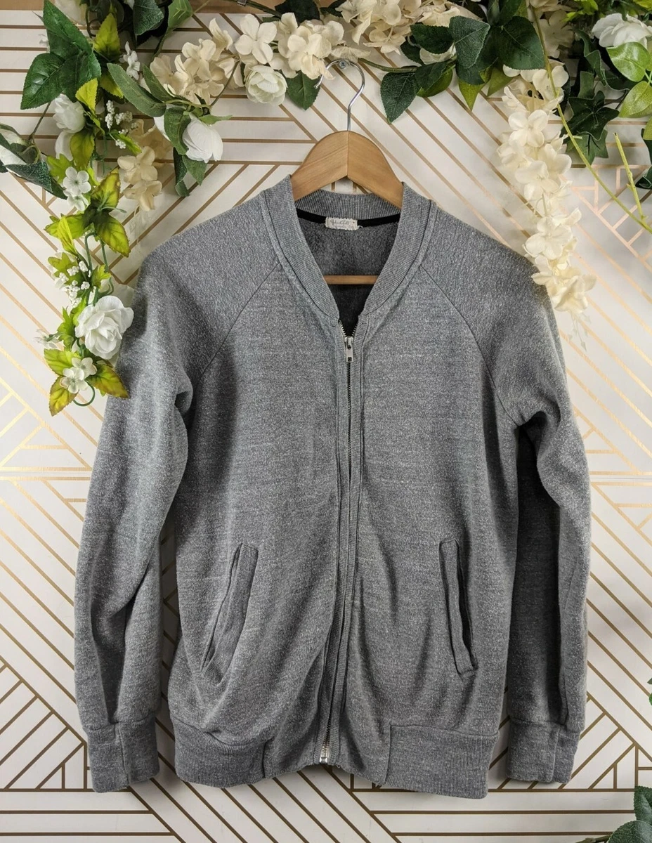 Brandy Melville Heather Grey Gray Zip Up Jacket Size S/M