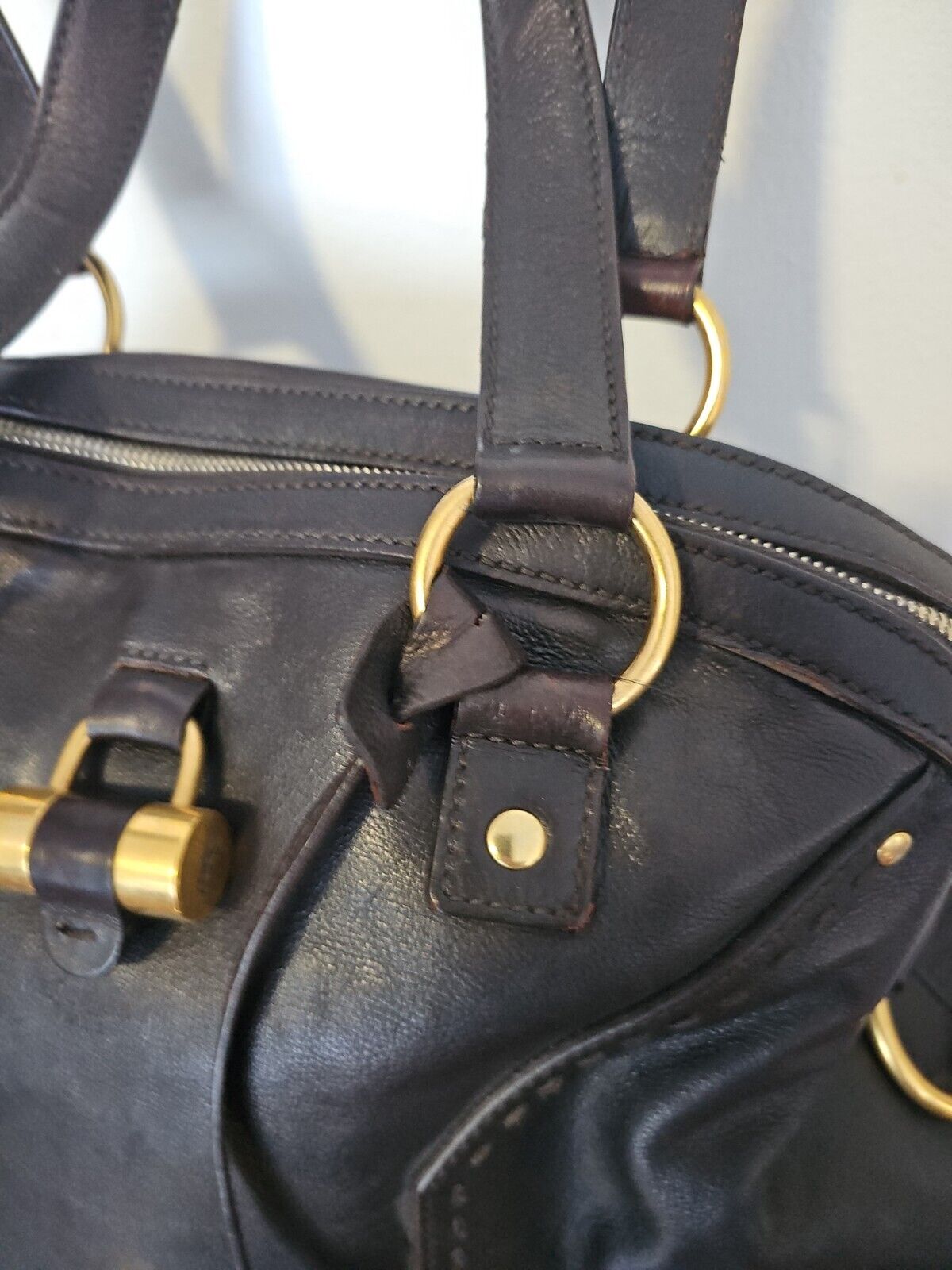 YVES SAINT LAURENT YSL Muse Shoulder Tote Bag Lea… - image 6