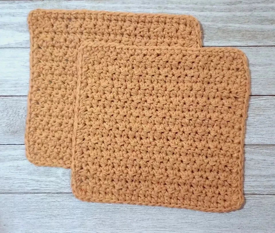 Crochet Hecho a Mano Baño Lavado Paño Cara Spa Reutilizable Amarillo Mostaza Foto 4 de 4