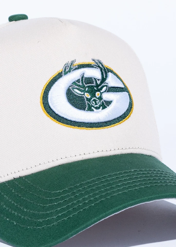 Sombrero Green Bay Packers X Bucks Parodia Referencia Snapback Crema/Verde Foto 3 de 4