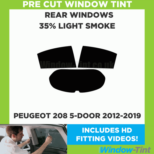 Pre Cut Window Tinting Film for Peugeot 208 5-door 2012- 35% Light Rear Car Tint - Picture 2 of 10
