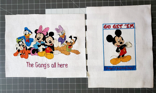 Completed Counted Cross Stitch Unframed Disney lot of 2
