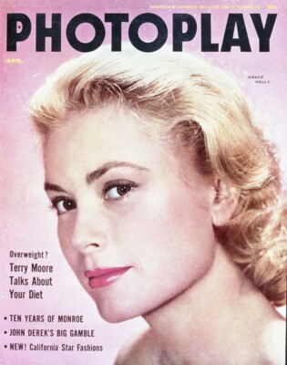 Grace Kelly 1955 Photoplay Magazine Cover Art Vintage 4x5 Color