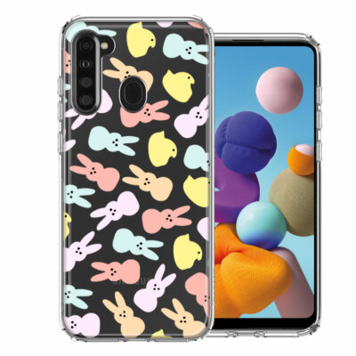 For Samsung Galaxy A21 Easter Polkadots Bunny Candies Phone Case