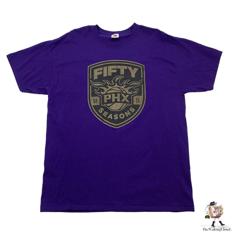 Phoenix Suns 50 Seasons T Shirt Mens XL Extra Large Purple Cotton NBA 1968-2018