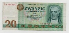 GERMANY EAST DDR 20 MARK 1975 PICK 29 LOOK SCANS