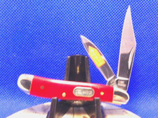 Pocket Knife Peanut 4th Generation w/Red Linen Micarta Handles 3" 2- 440A Blades