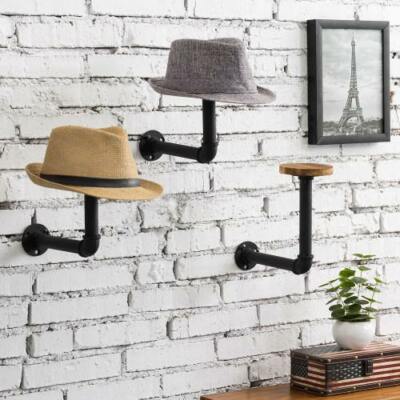 Lot De 4 Cintres Muraux Pour Chapeaux - Support En Métal Noir Style Cowboy - Pour Chapeaux De Plage, Fedora, Larges Bords - Installation Facile - 5