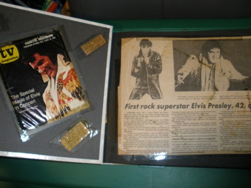 Vintage Elvis Presley Scrapbook Newspaper Clippings 14"x11" - Picture 2 of 14