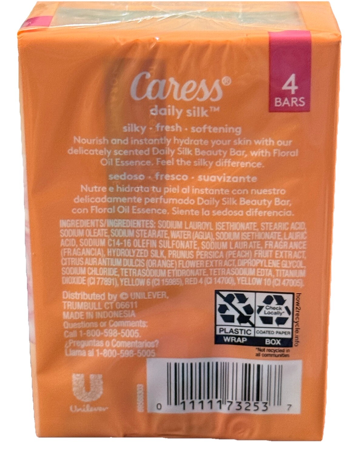 8 Pk ORIGINAL CARESS DAILY SILK BEAUTY BARS White Peach & Orange Blossom 3.75oz