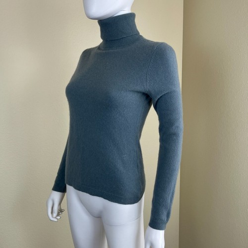 Garnet Hill Damen Gr. XS Blau Essential Kaschmir Rollkragen Pullover Minimal - Bild 11 von 14