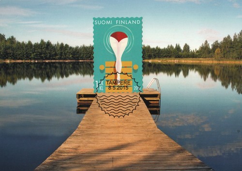 Swimming Time In Summer in a Clean Lake In Finland Mint Maxi FDC Card 2015